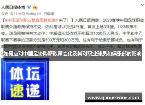 如何应对中国足协降薪政策变化及其对职业球员和俱乐部的影响